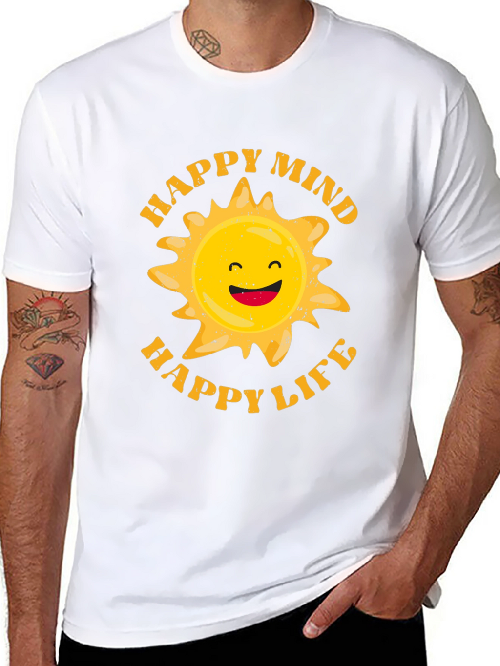 Happy Mind Happy Life Graphic T-Shirt