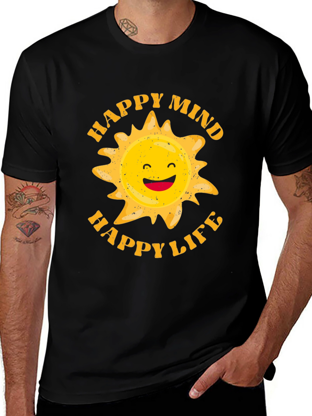 Happy Mind Happy Life Graphic T-Shirt