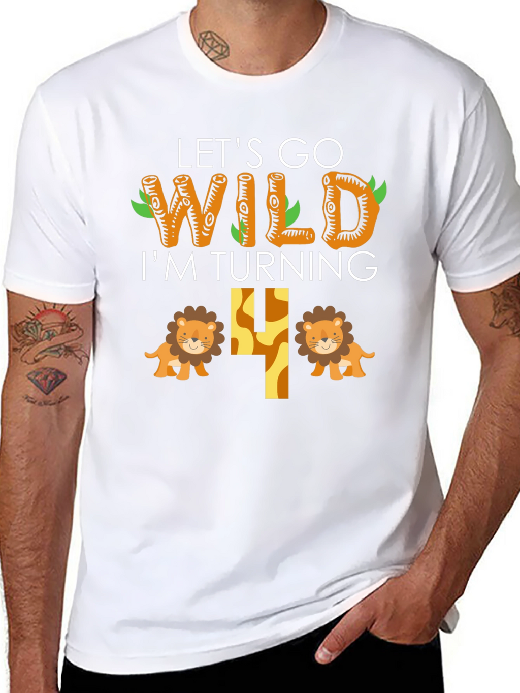 Lets Go Wild Birthday Shirt - Im Turning 4!