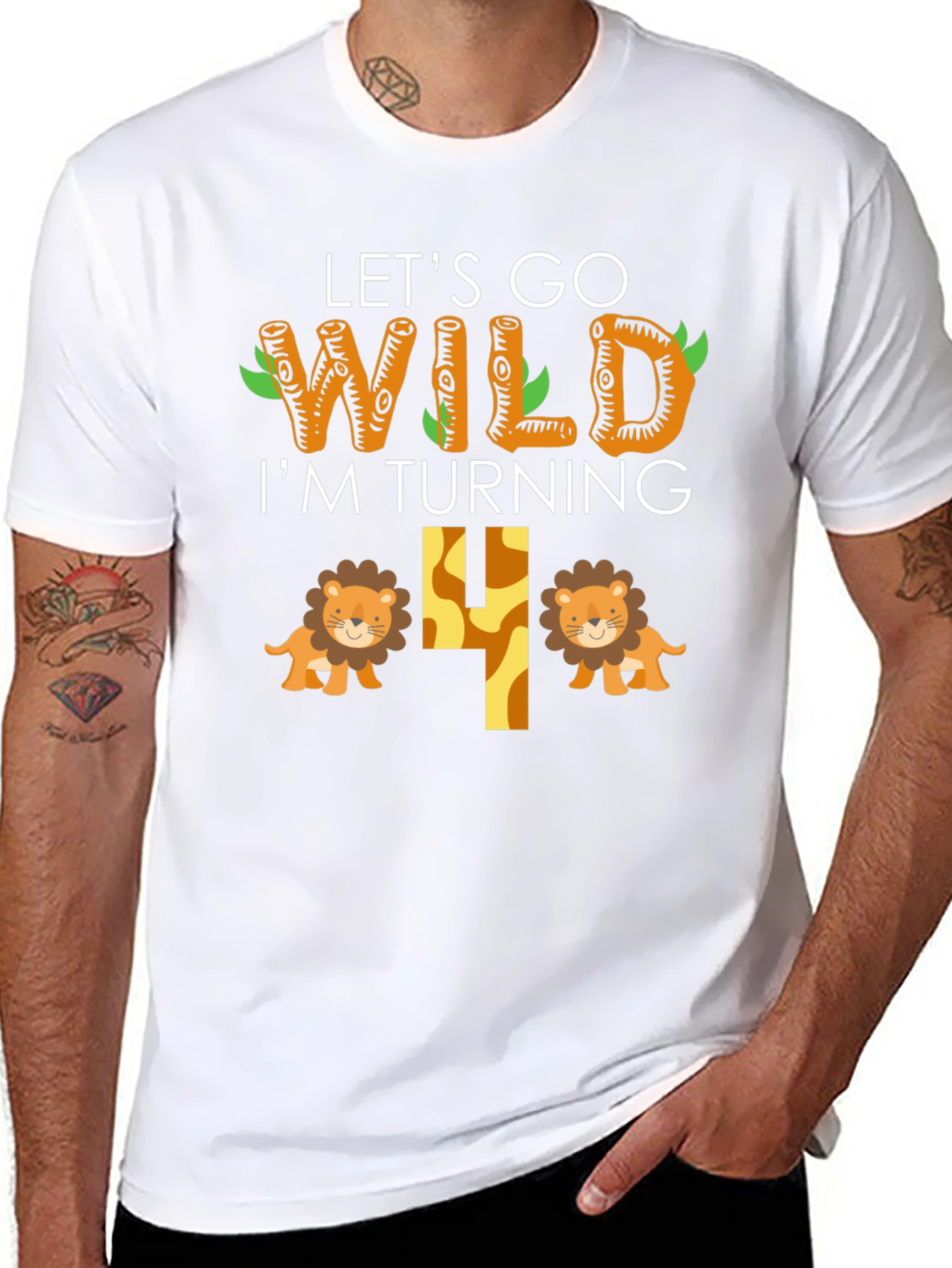 Lets Go Wild Birthday Shirt - Im Turning 4!