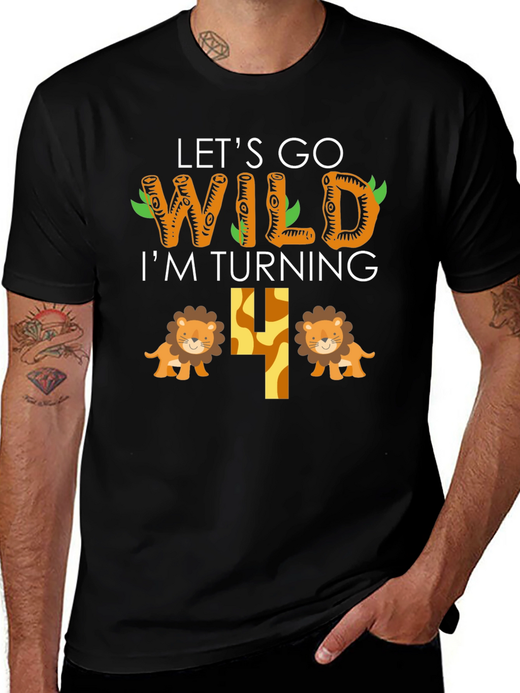 Lets Go Wild Birthday Shirt - Im Turning 4!
