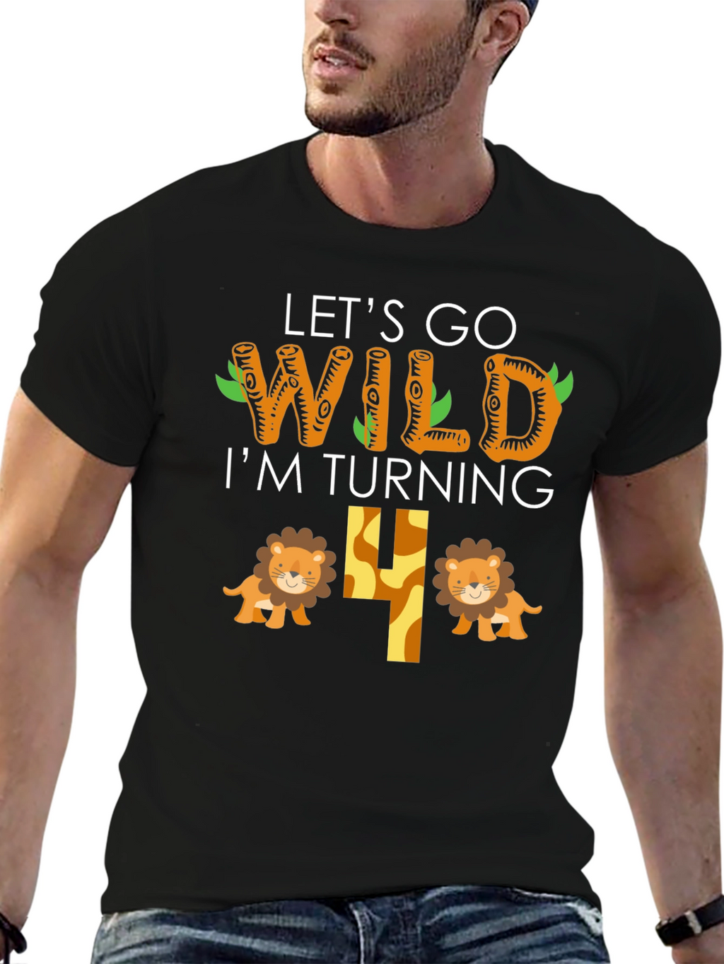 Lets Go Wild Birthday Shirt - Im Turning 4!