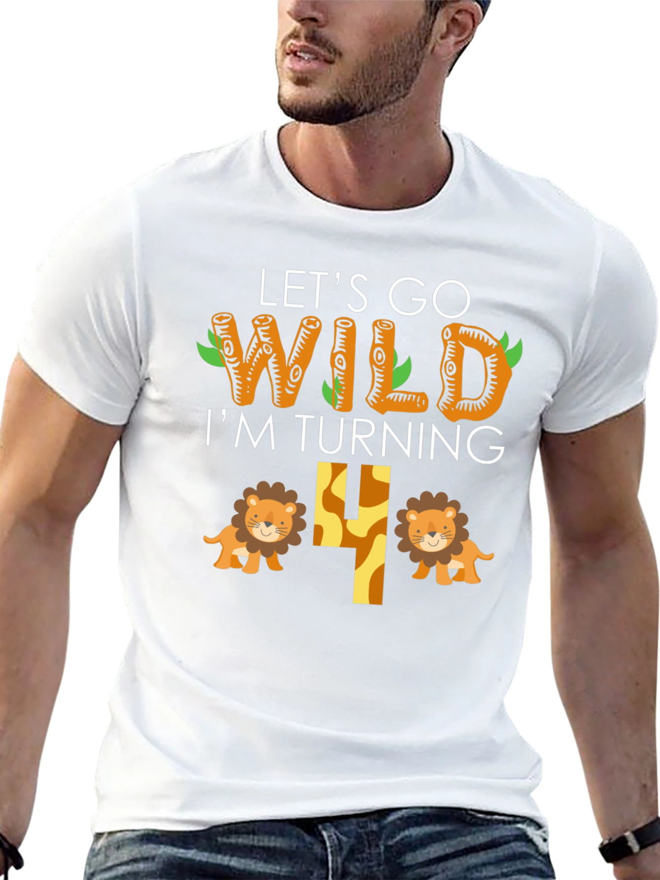 Lets Go Wild Birthday Shirt - Im Turning 4!