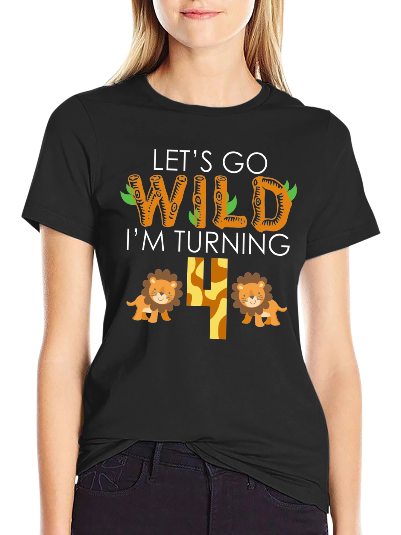 Lets Go Wild Birthday Shirt - Im Turning 4!