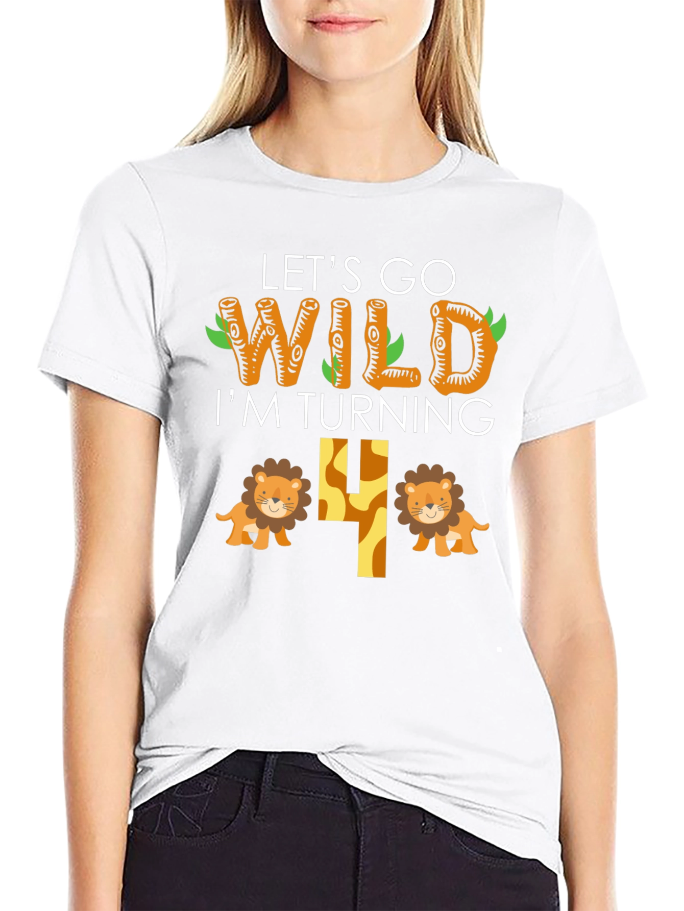 Lets Go Wild Birthday Shirt - Im Turning 4!