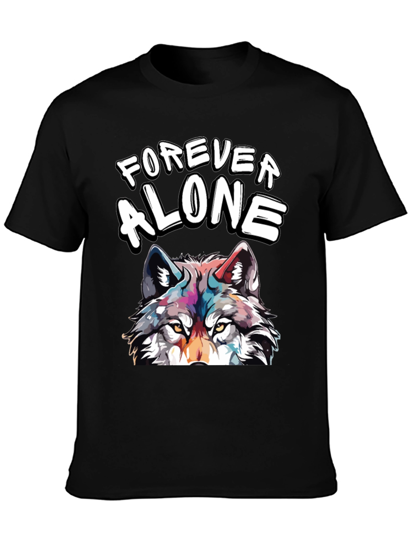 Forever Alone Wolf Graphic Tee - Unisex