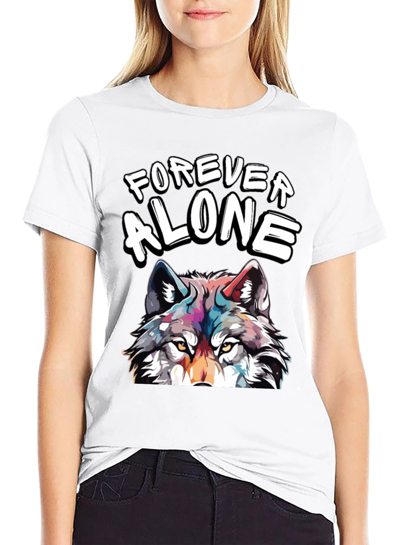Forever Alone Wolf Graphic Tee - Unisex