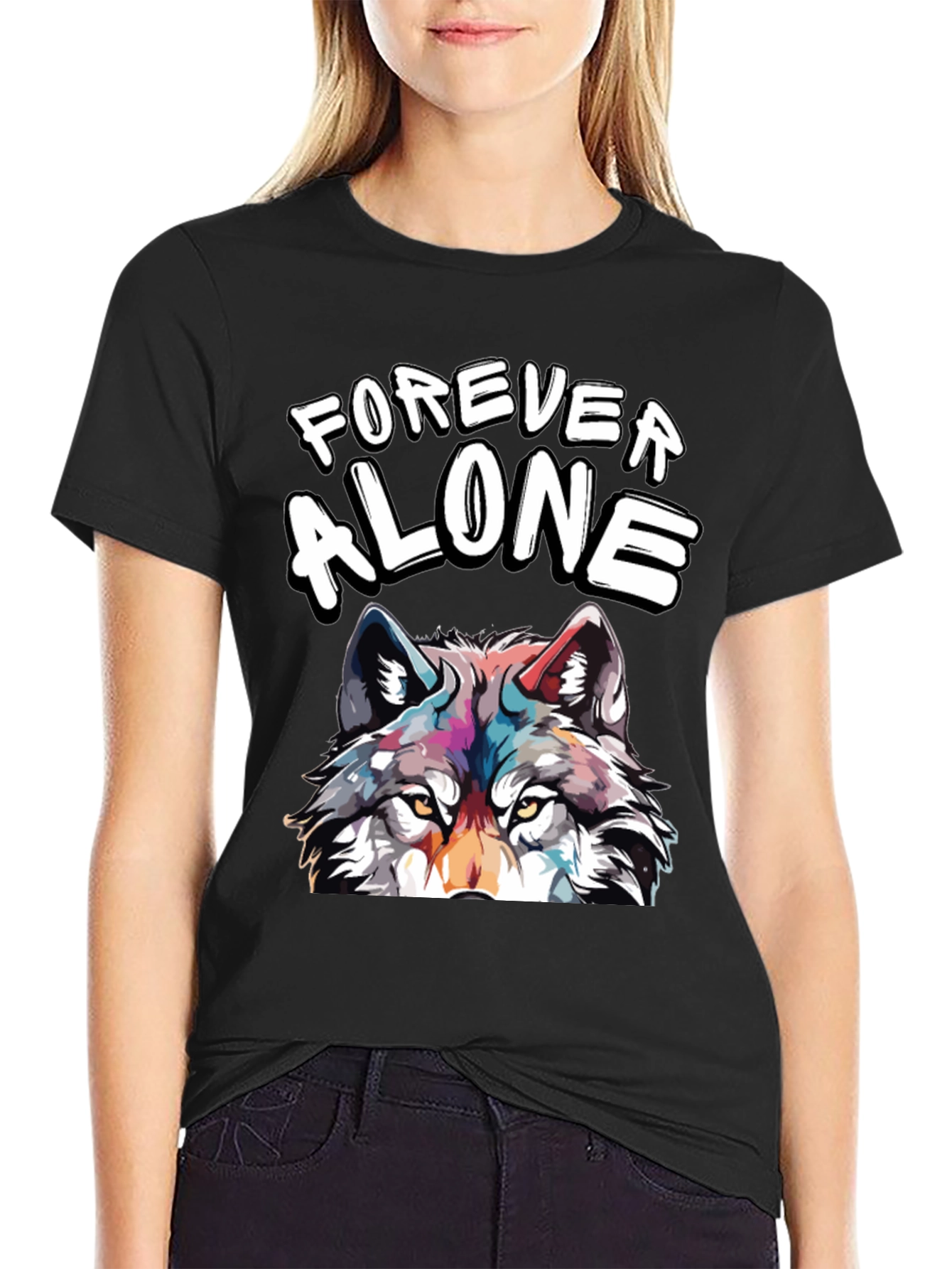 Forever Alone Wolf Graphic Tee - Unisex