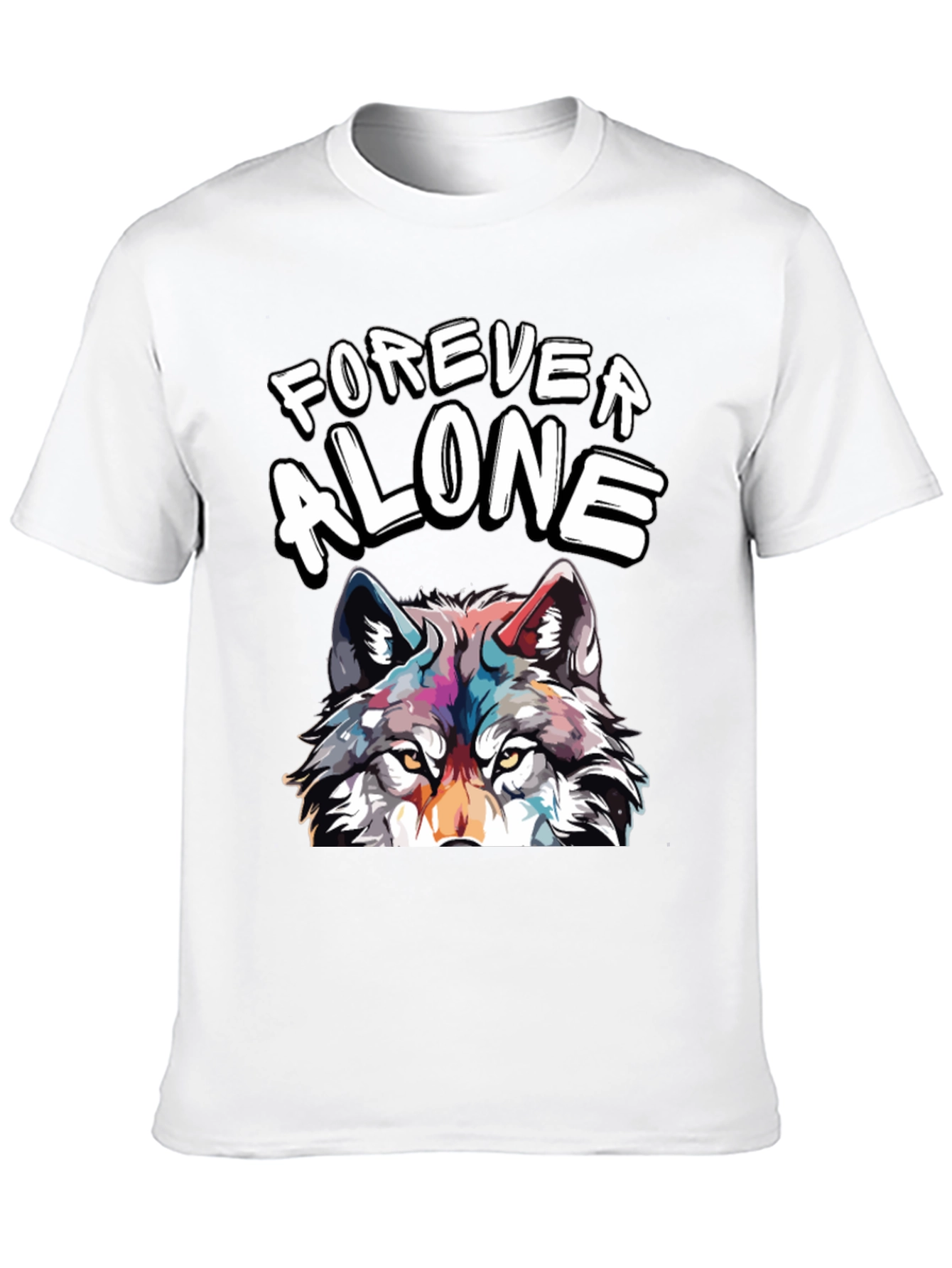 Forever Alone Wolf Graphic Tee - Unisex