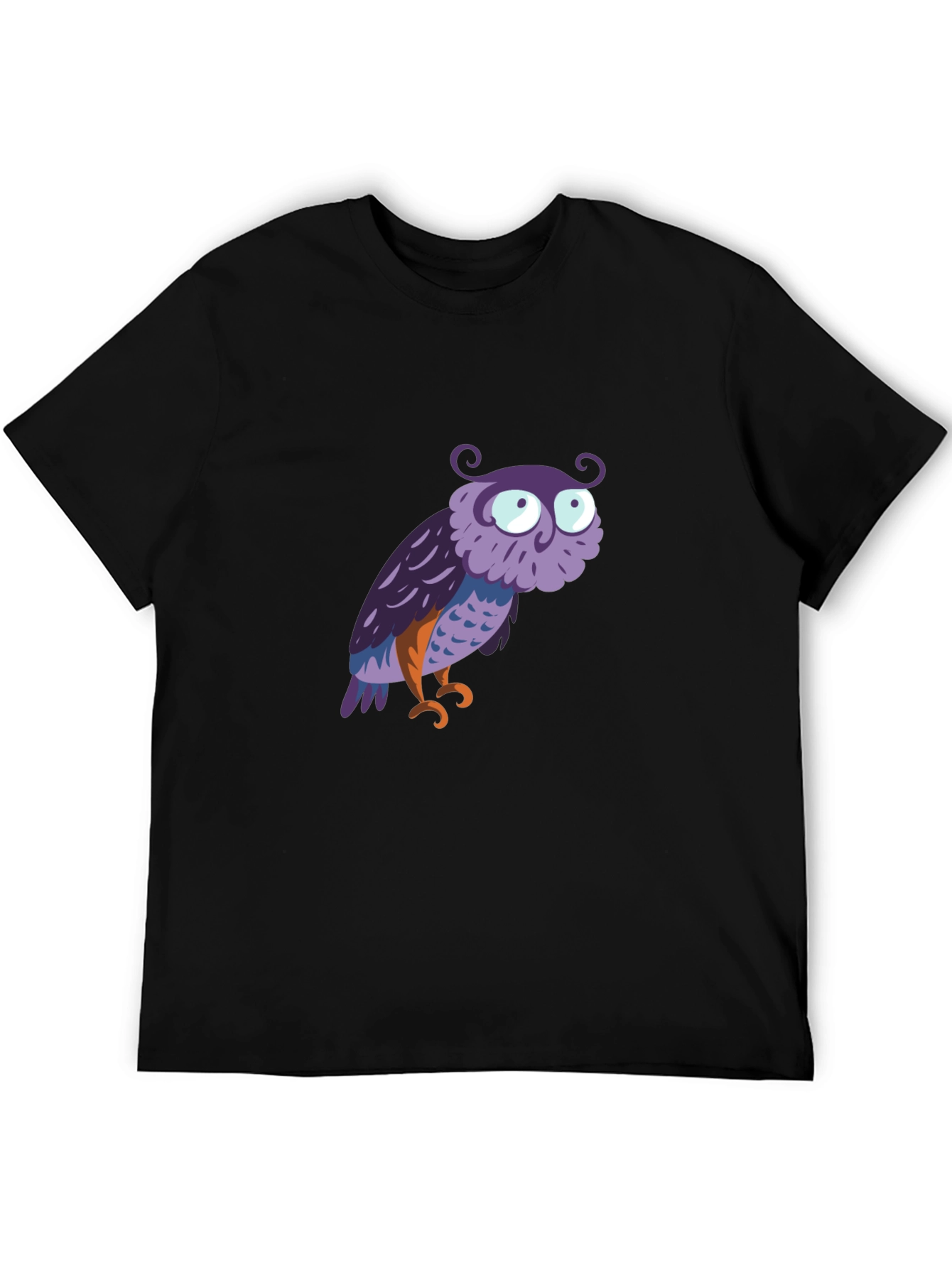 Owl Graphic Tee - Mens Black Cotton T-Shirt