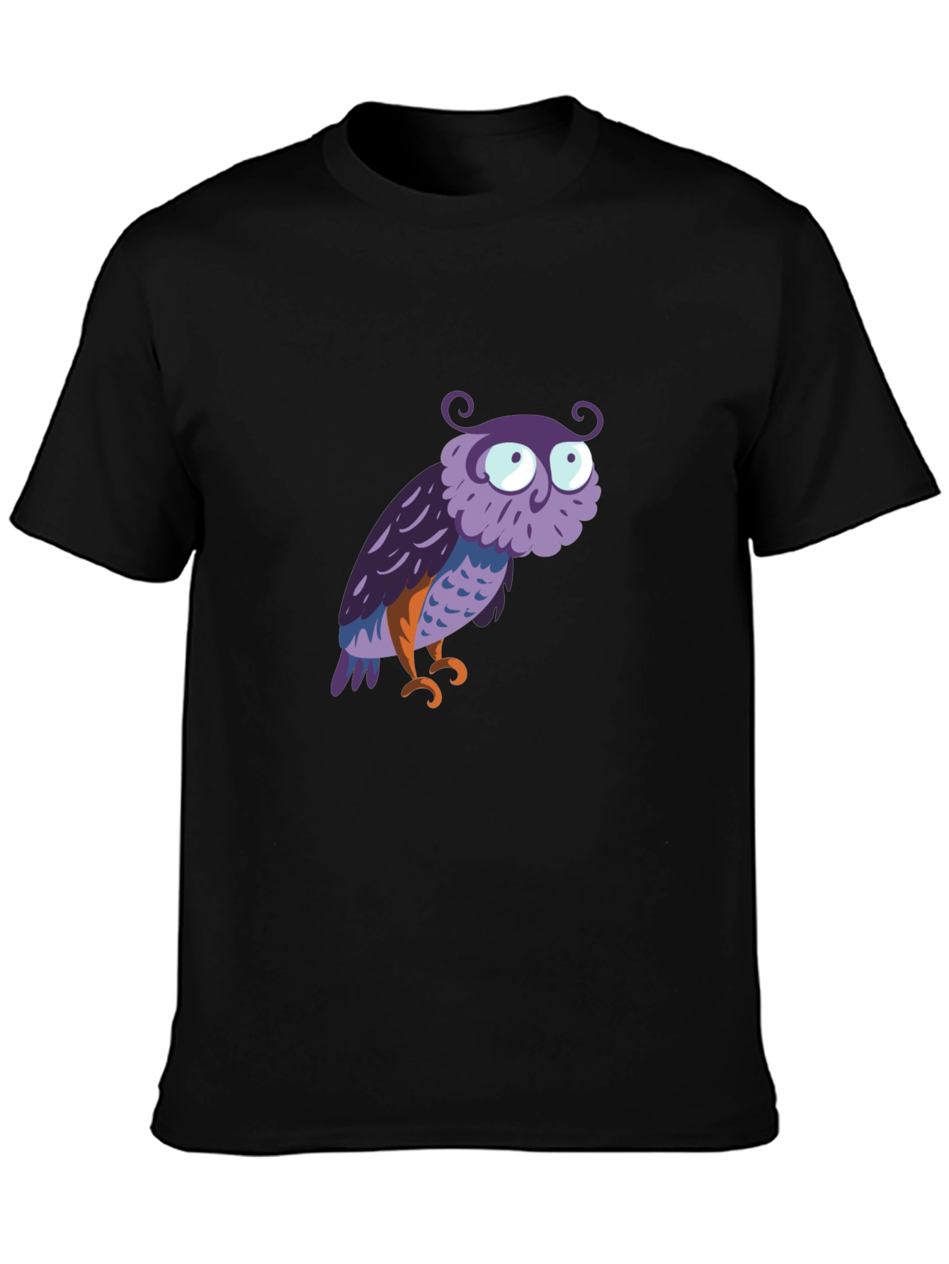 Owl Graphic Tee - Mens Black Cotton T-Shirt
