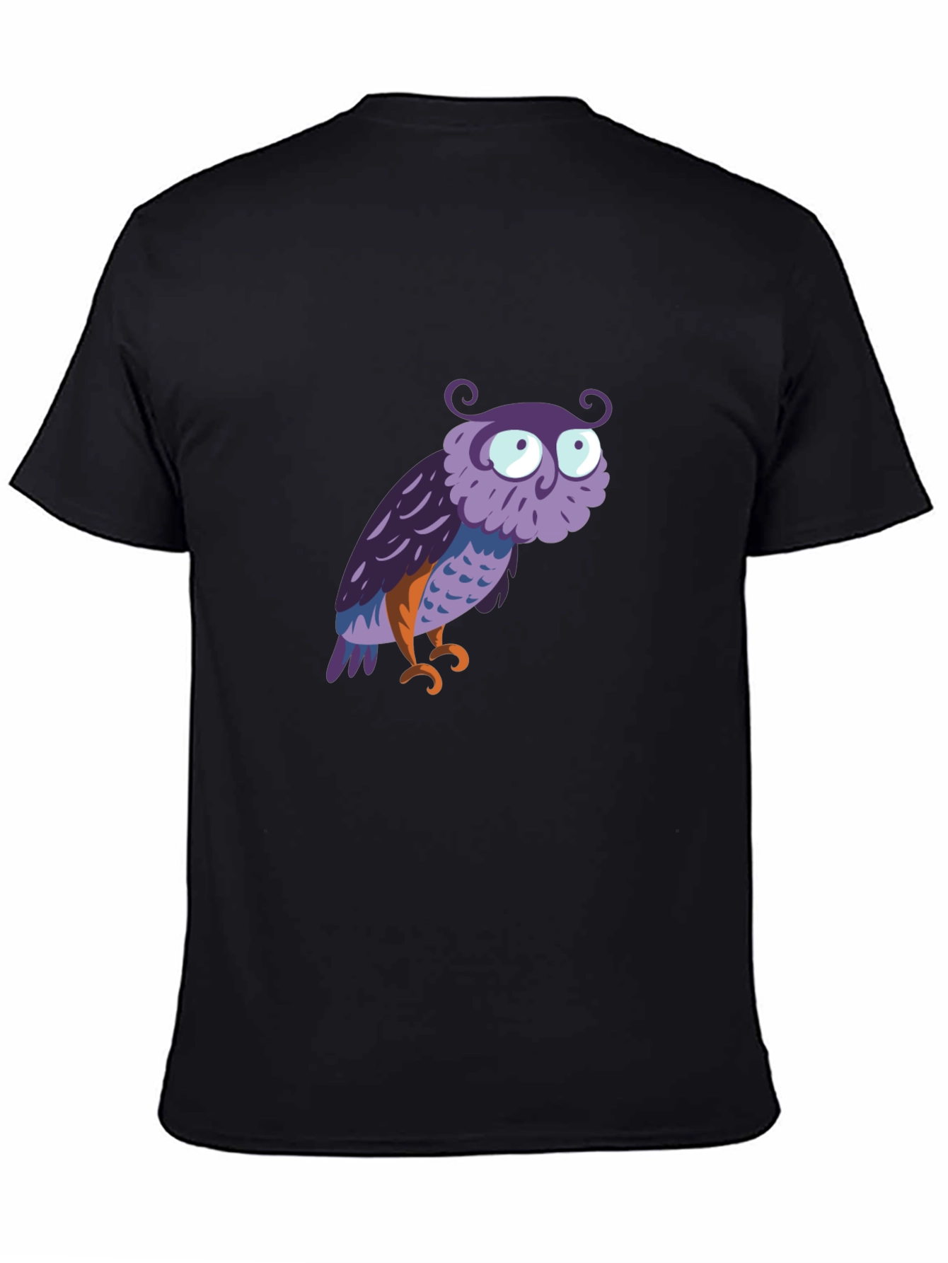Owl Graphic Tee - Mens Black Cotton T-Shirt