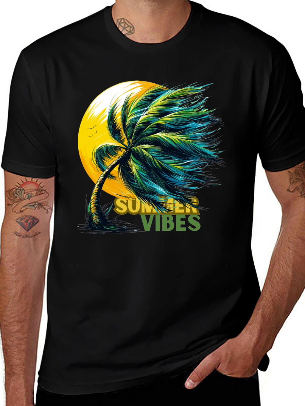 Summer Vibes Palm Tree Graphic Tee