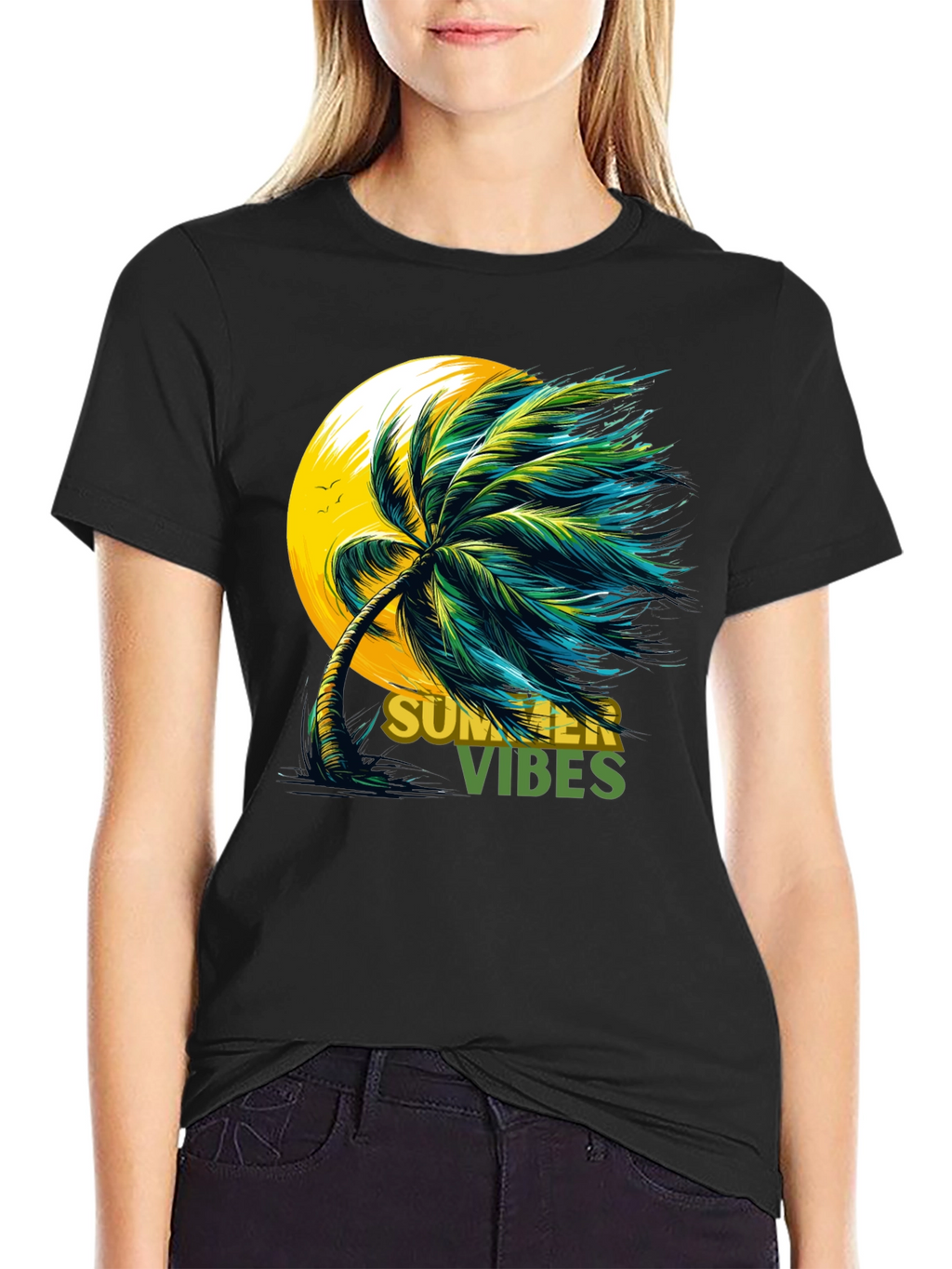 Summer Vibes Palm Tree Graphic Tee