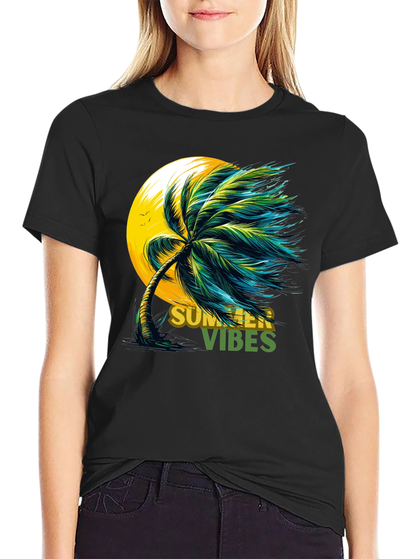 Summer Vibes Palm Tree Graphic Tee
