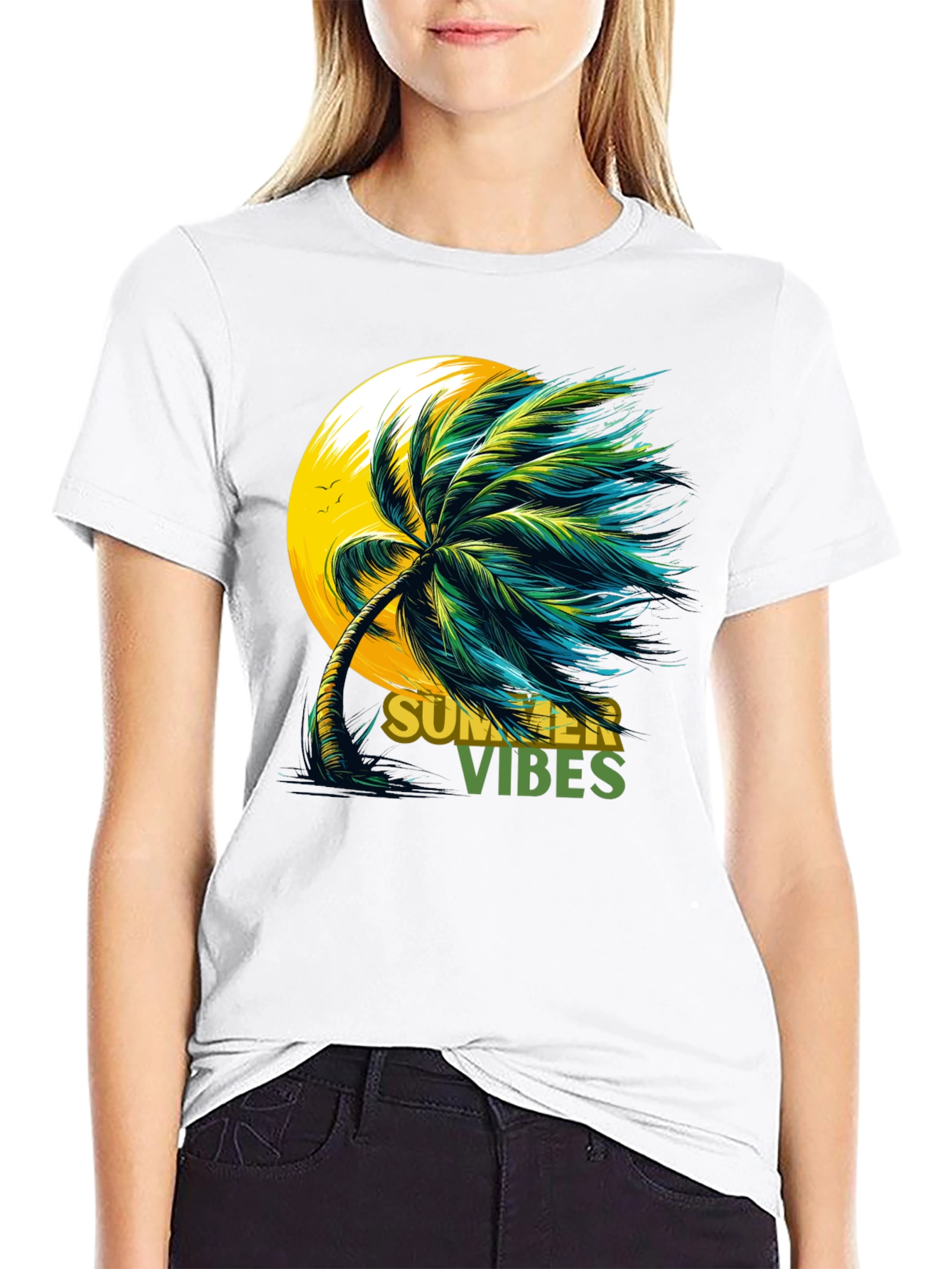 Summer Vibes Palm Tree Graphic Tee