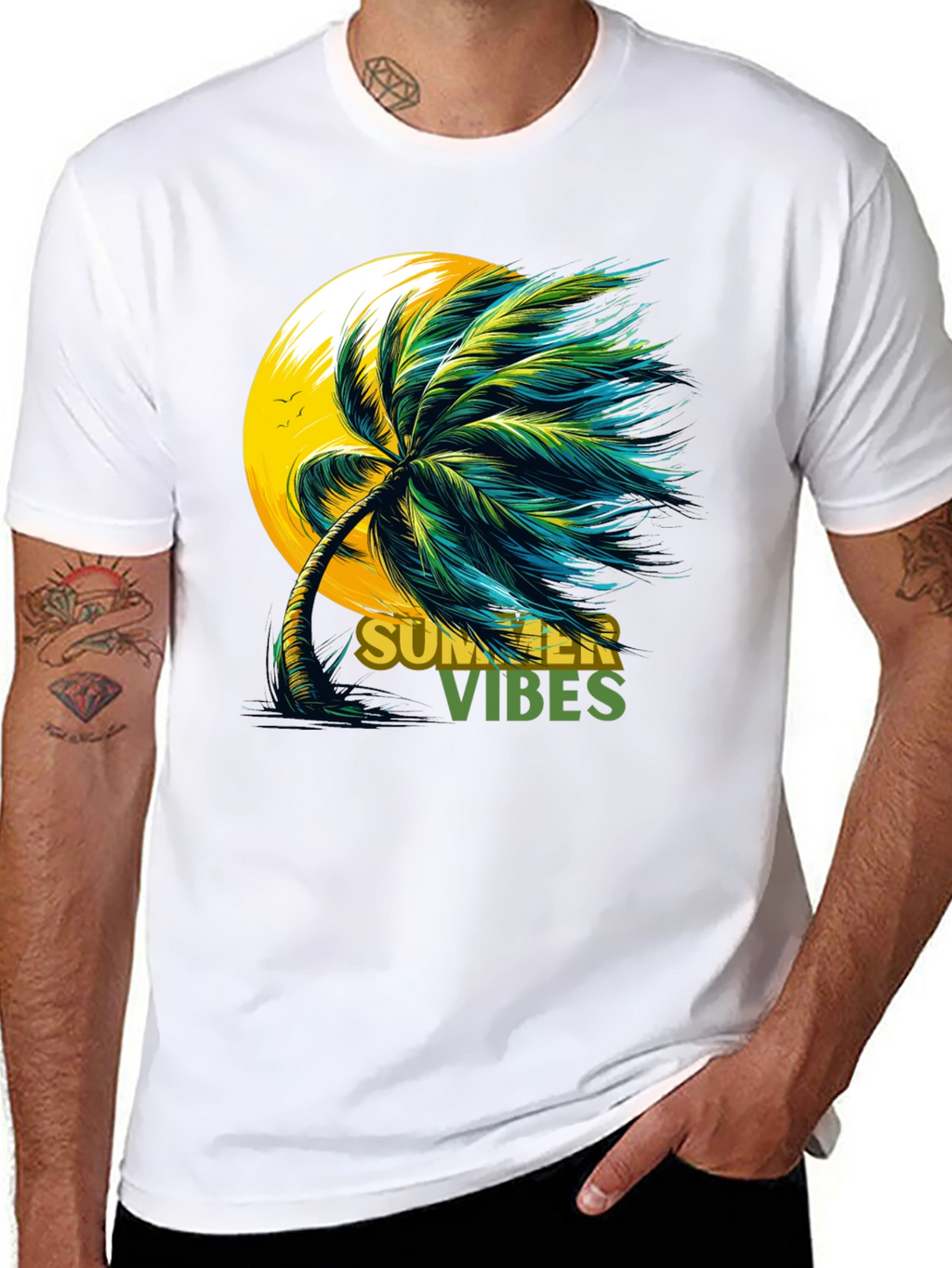 Summer Vibes Palm Tree Graphic Tee