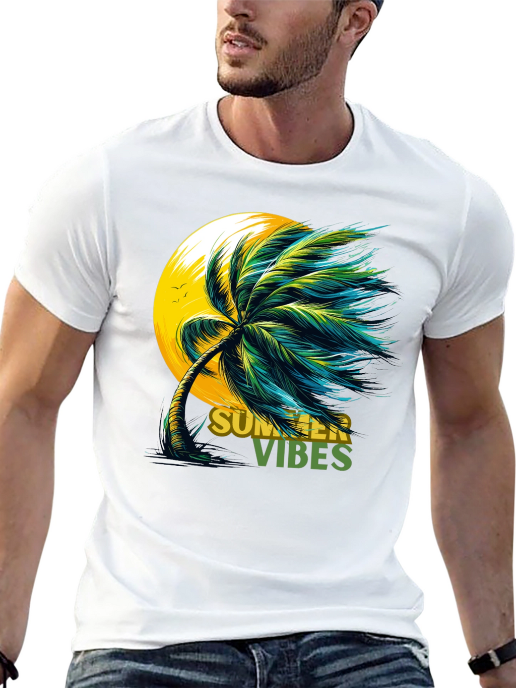 Summer Vibes Palm Tree Graphic Tee