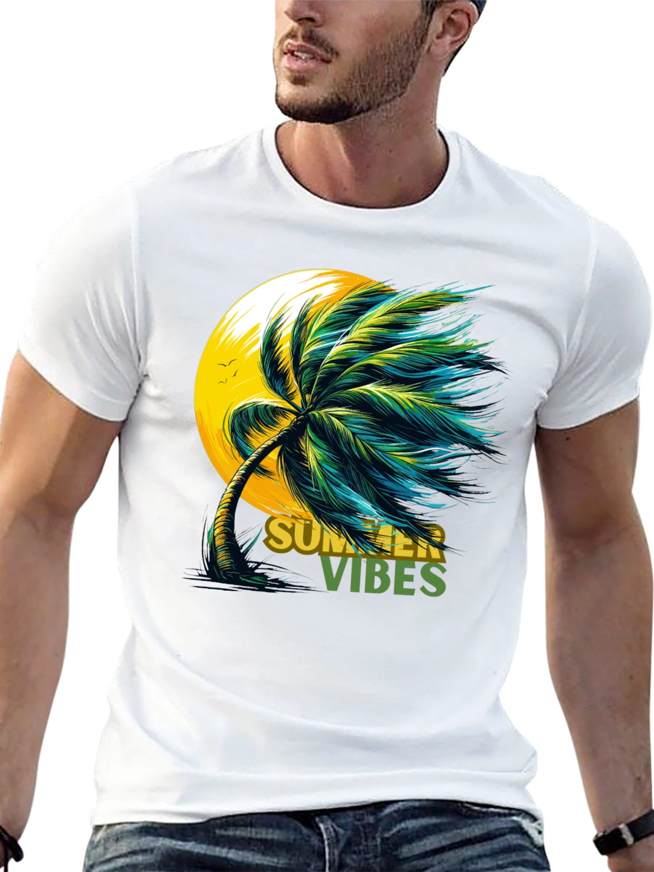 Summer Vibes Palm Tree Graphic Tee