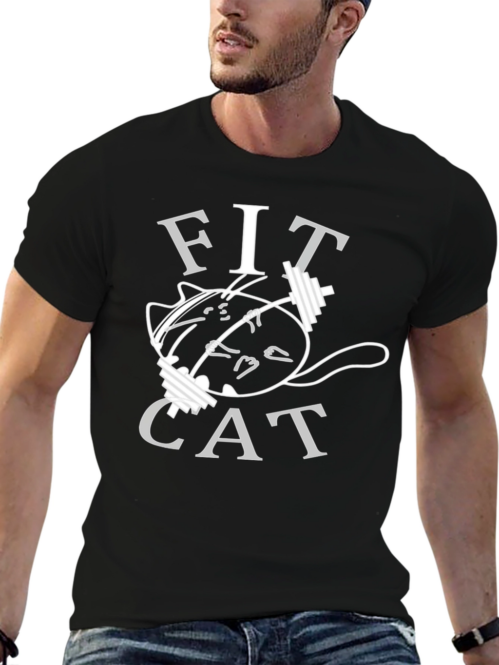 Fit Cat Gym T-Shirt - Workout Motivation Tee