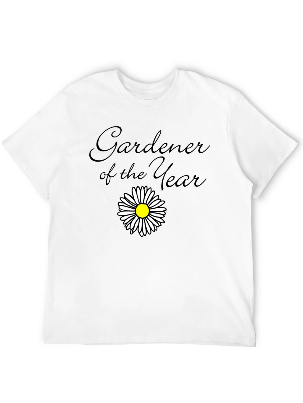Gardener of the Year Black T-Shirt with Daisy