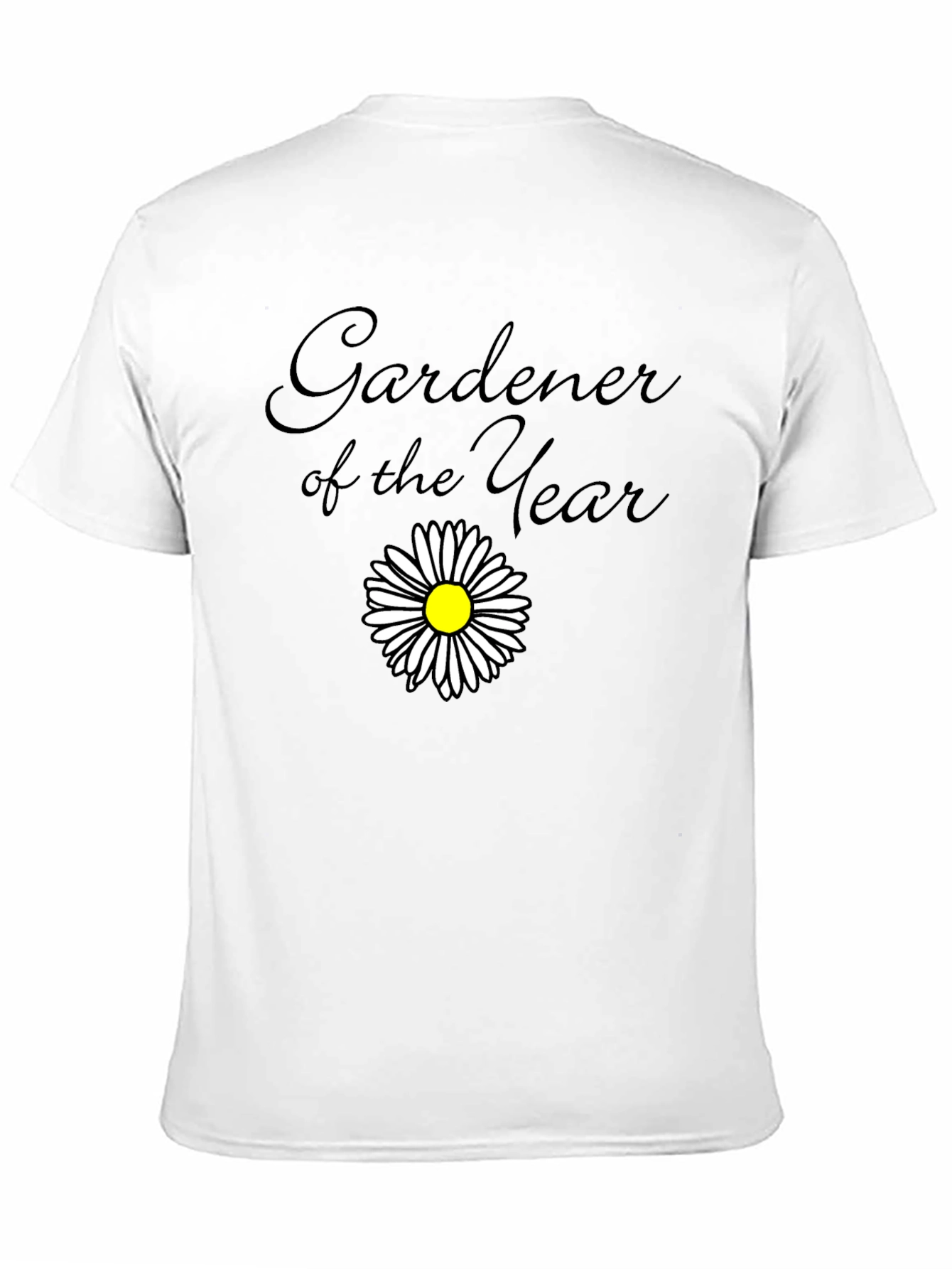 Gardener of the Year Black T-Shirt with Daisy