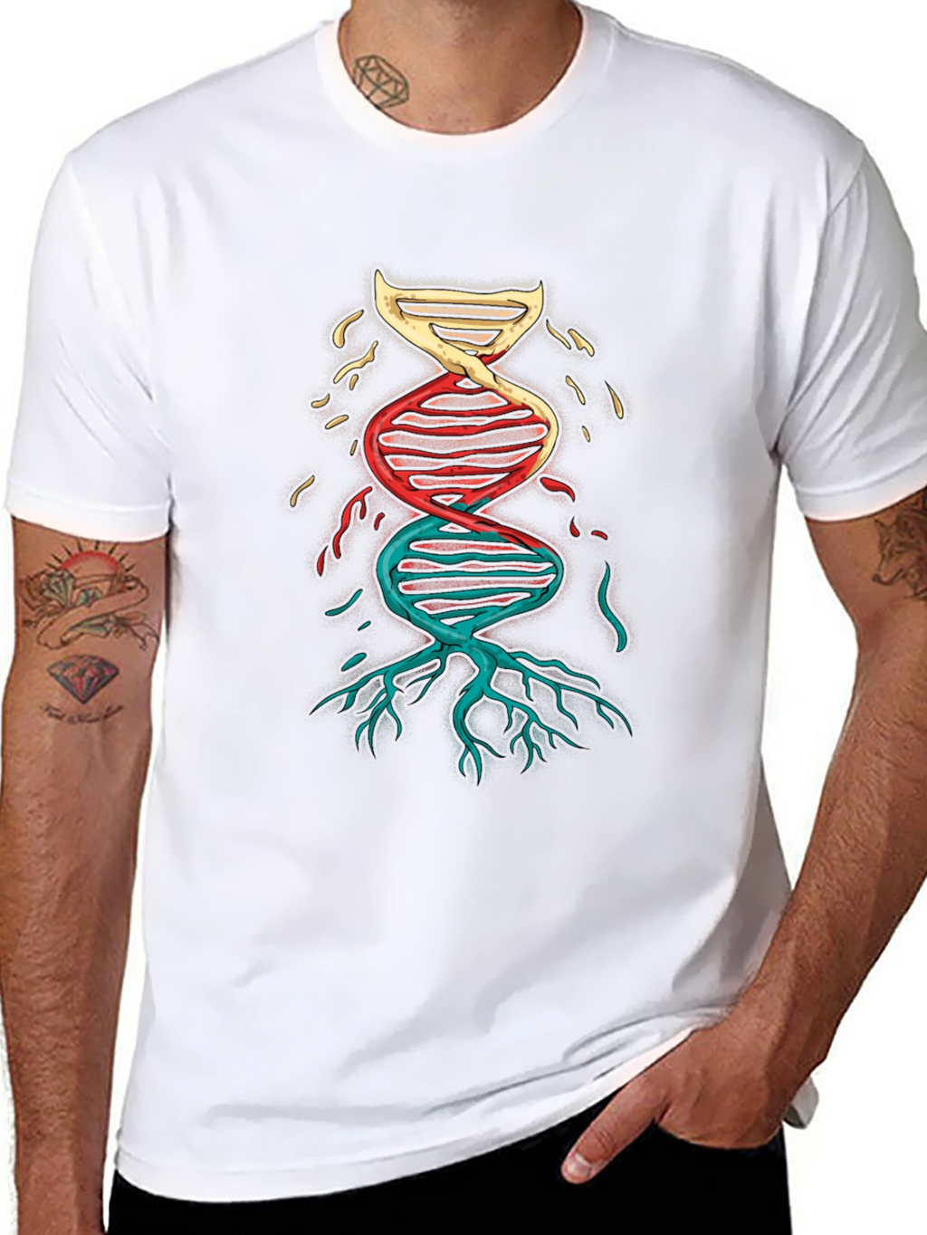 DNA Roots Graphic Tee - Science & Nature Inspired
