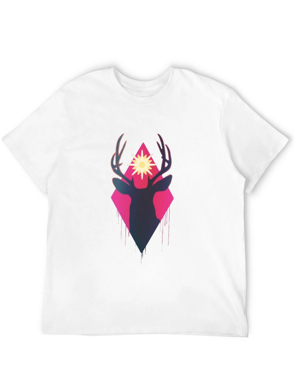 Deer Silhouette Graphic Tee - Black