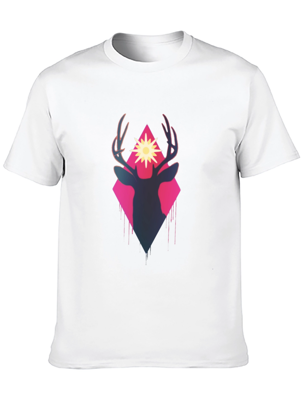 Deer Silhouette Graphic Tee - Black