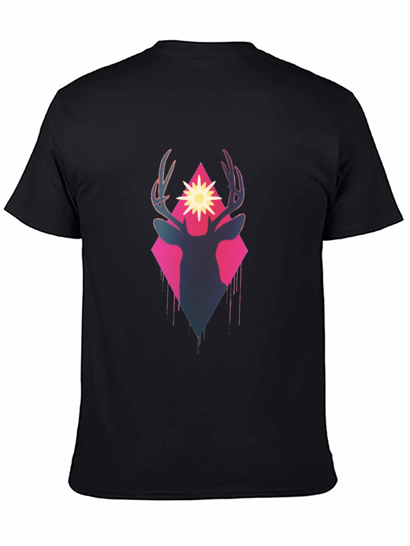 Deer Silhouette Graphic Tee - Black