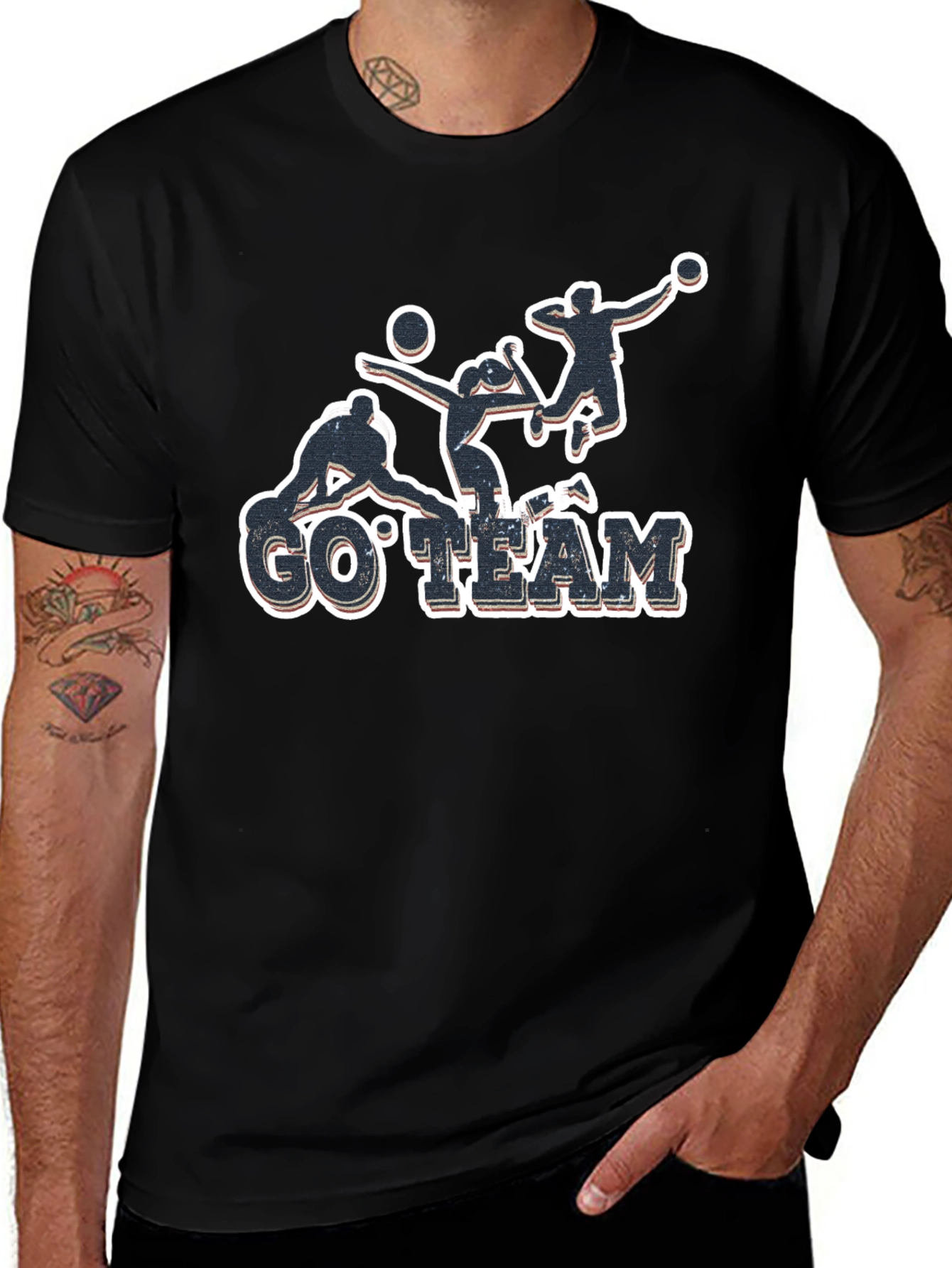 Volleyball Go Team Black T-Shirt
