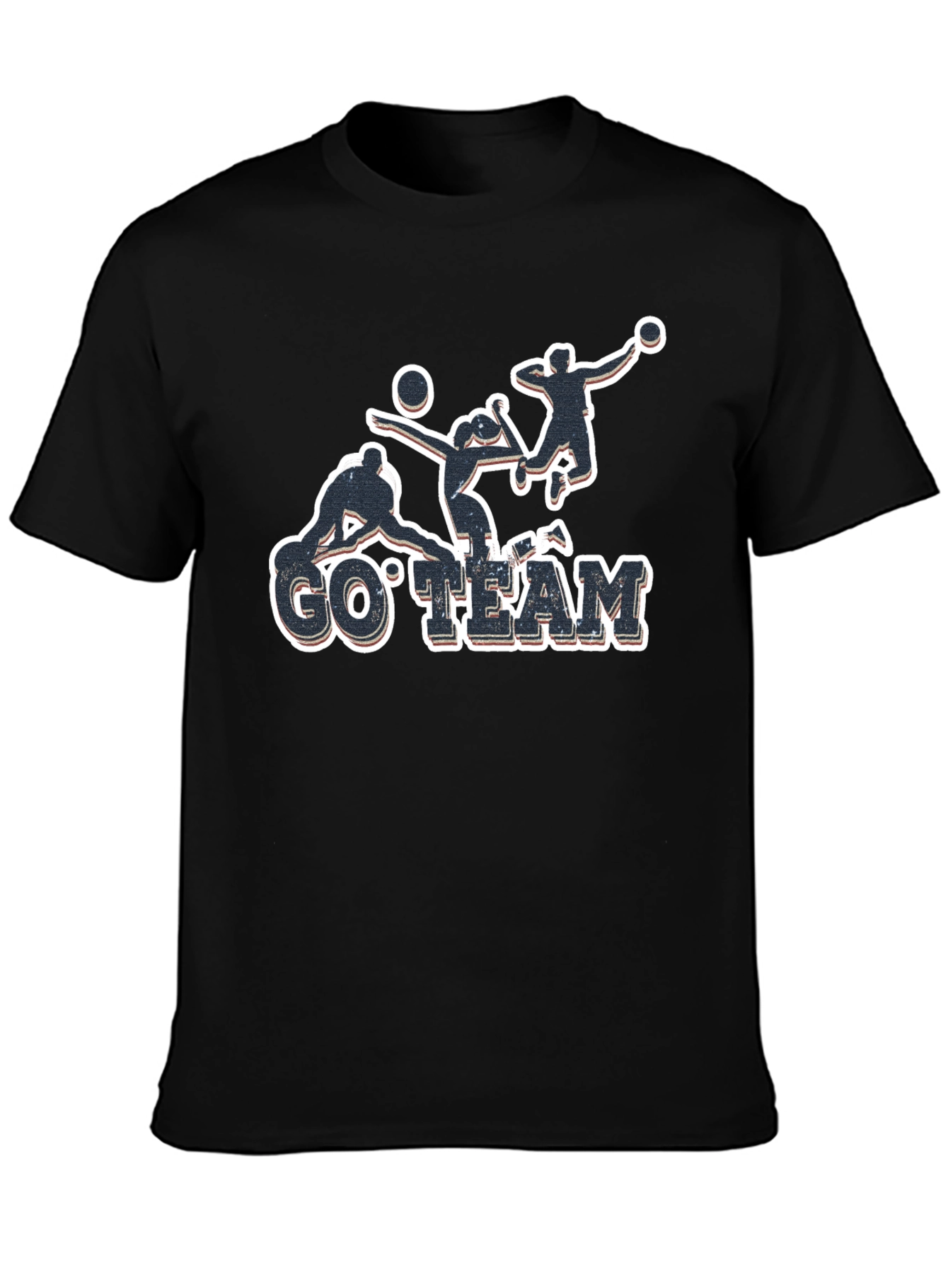 Volleyball Go Team Black T-Shirt