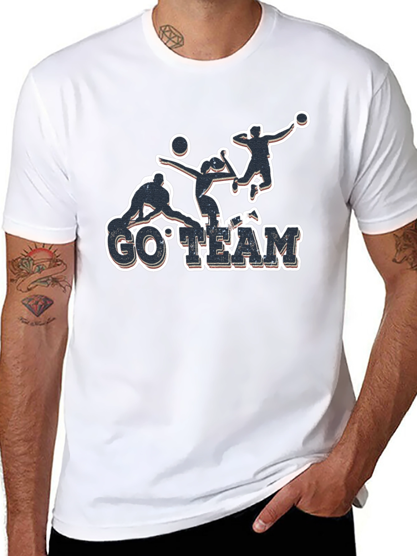Volleyball Go Team Black T-Shirt