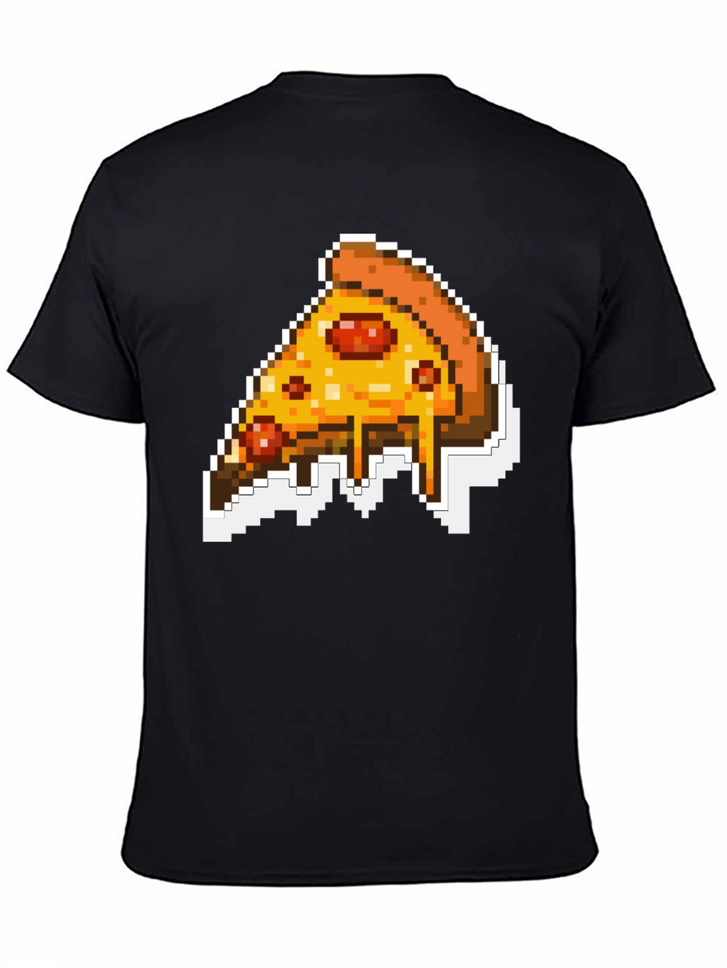 Pixel Pizza Slice Graphic Tee - Black