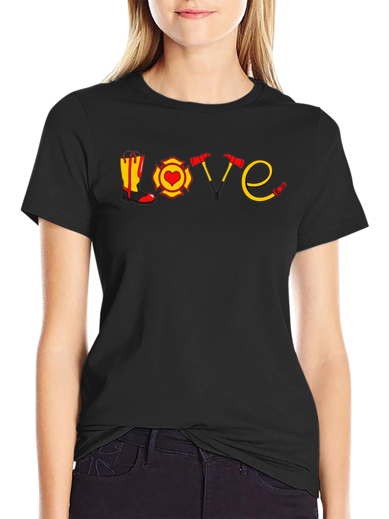 Firefighter Love Graphic T-Shirt
