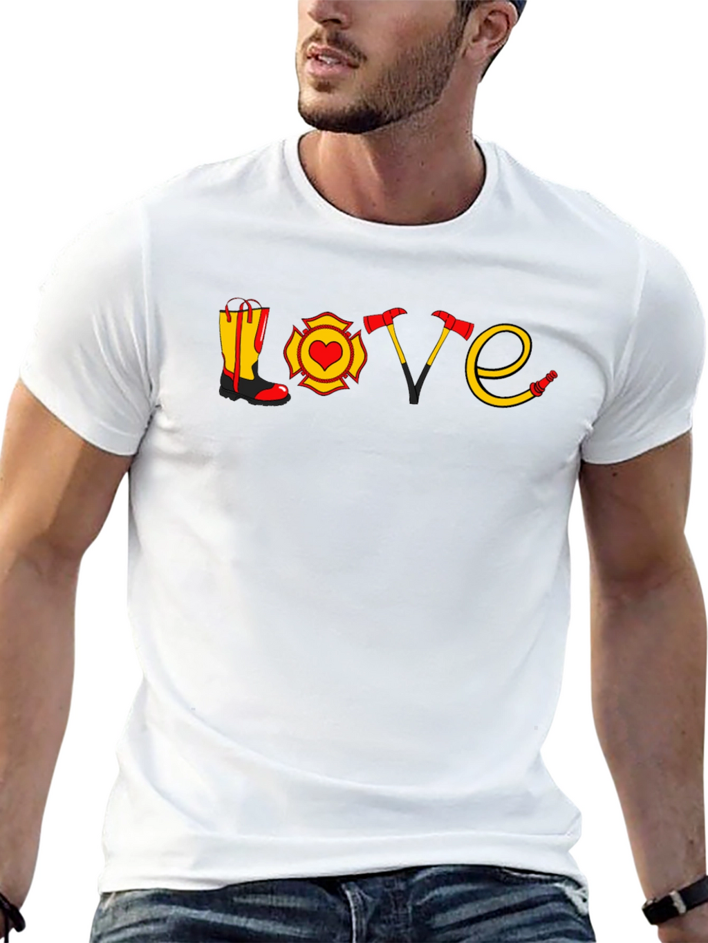 Firefighter Love Graphic T-Shirt