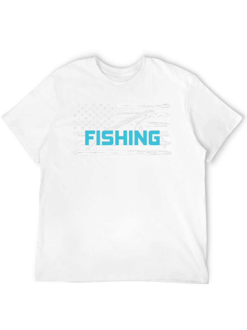 Fishing USA Flag Graphic Tee - Patriotic Angler Shirt