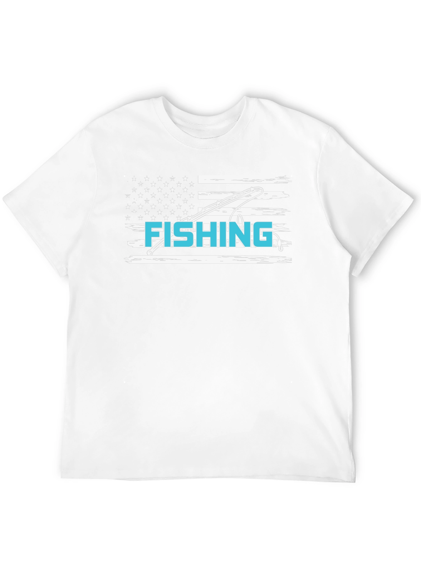 Fishing USA Flag Graphic Tee - Patriotic Angler Shirt