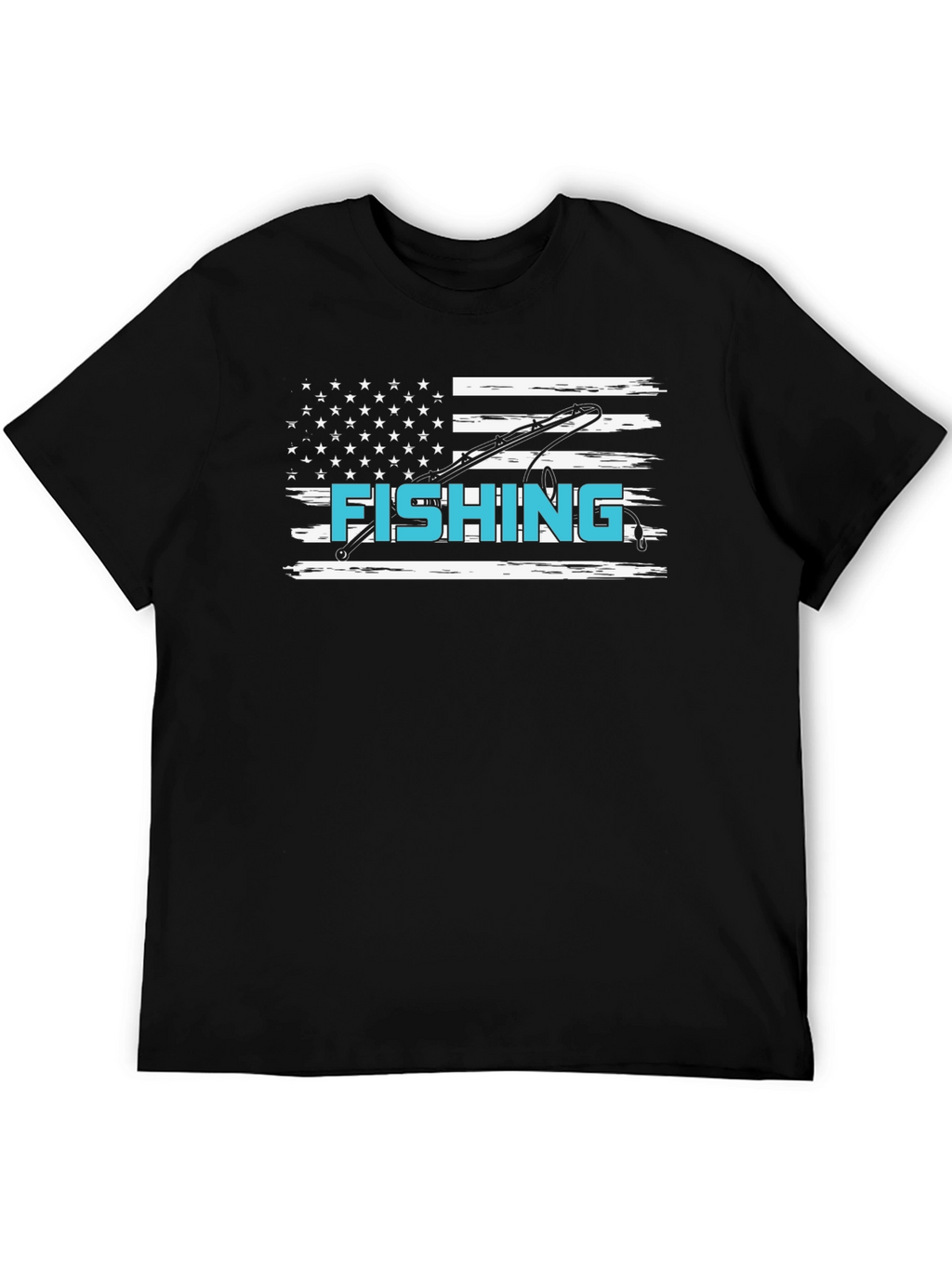 Fishing USA Flag Graphic Tee - Patriotic Angler Shirt