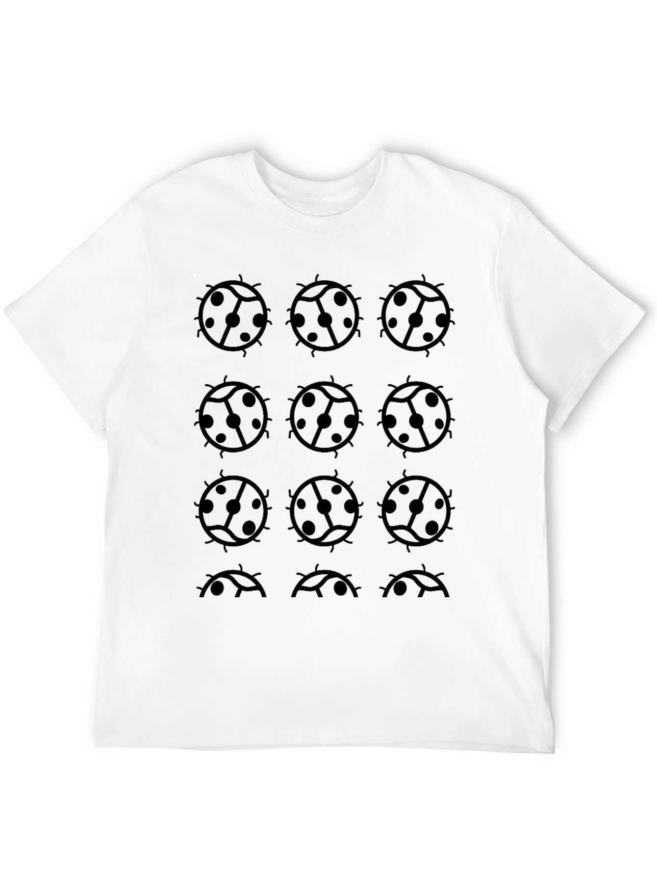 Black Ladybug Print Graphic Tee