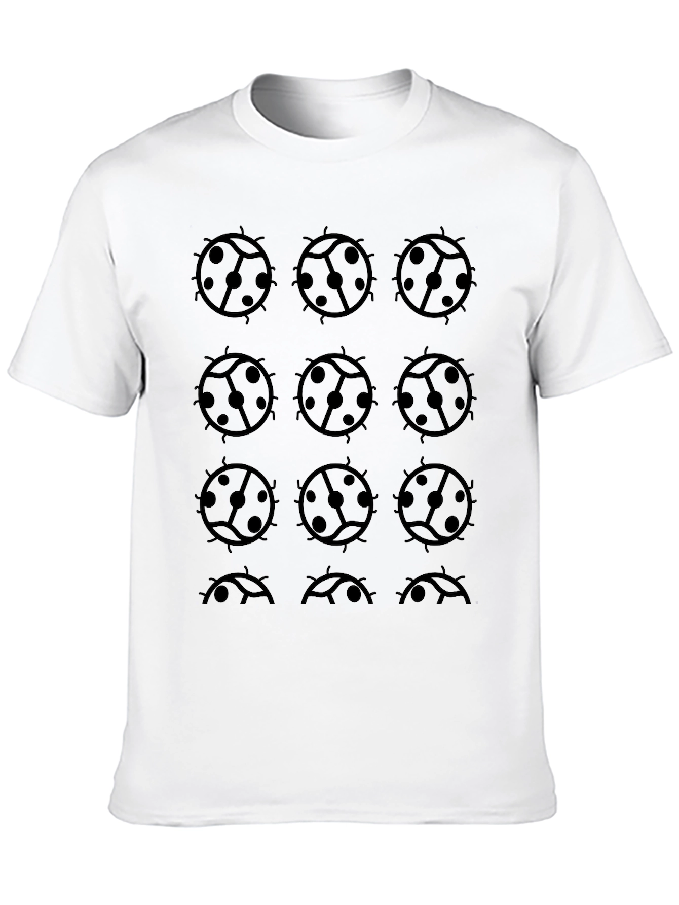 Black Ladybug Print Graphic Tee