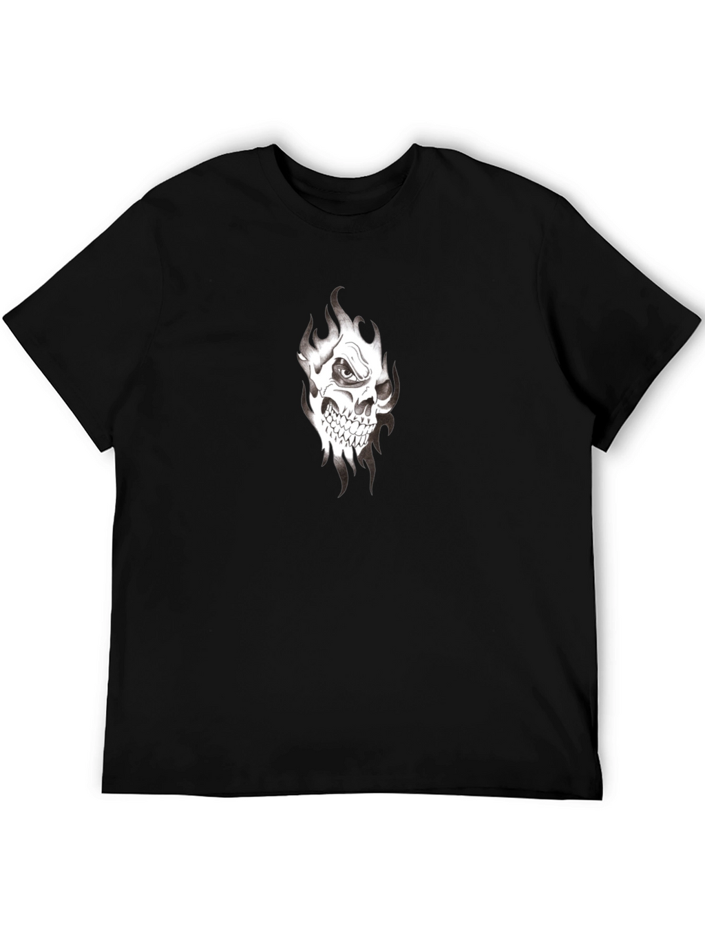 Mens Black Skull Graphic Tee