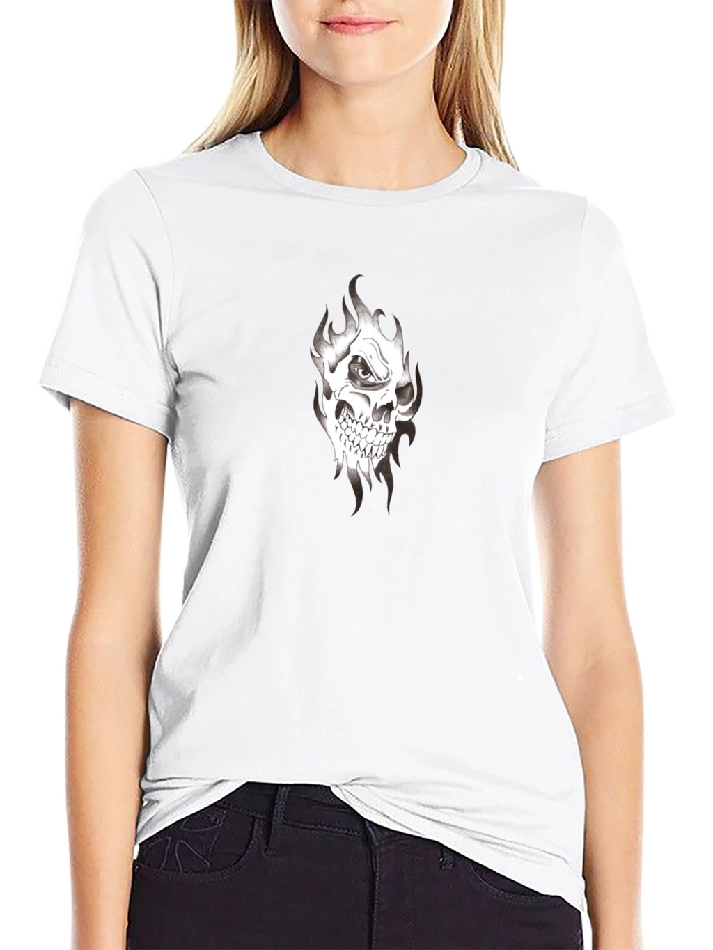 Mens Black Skull Graphic Tee