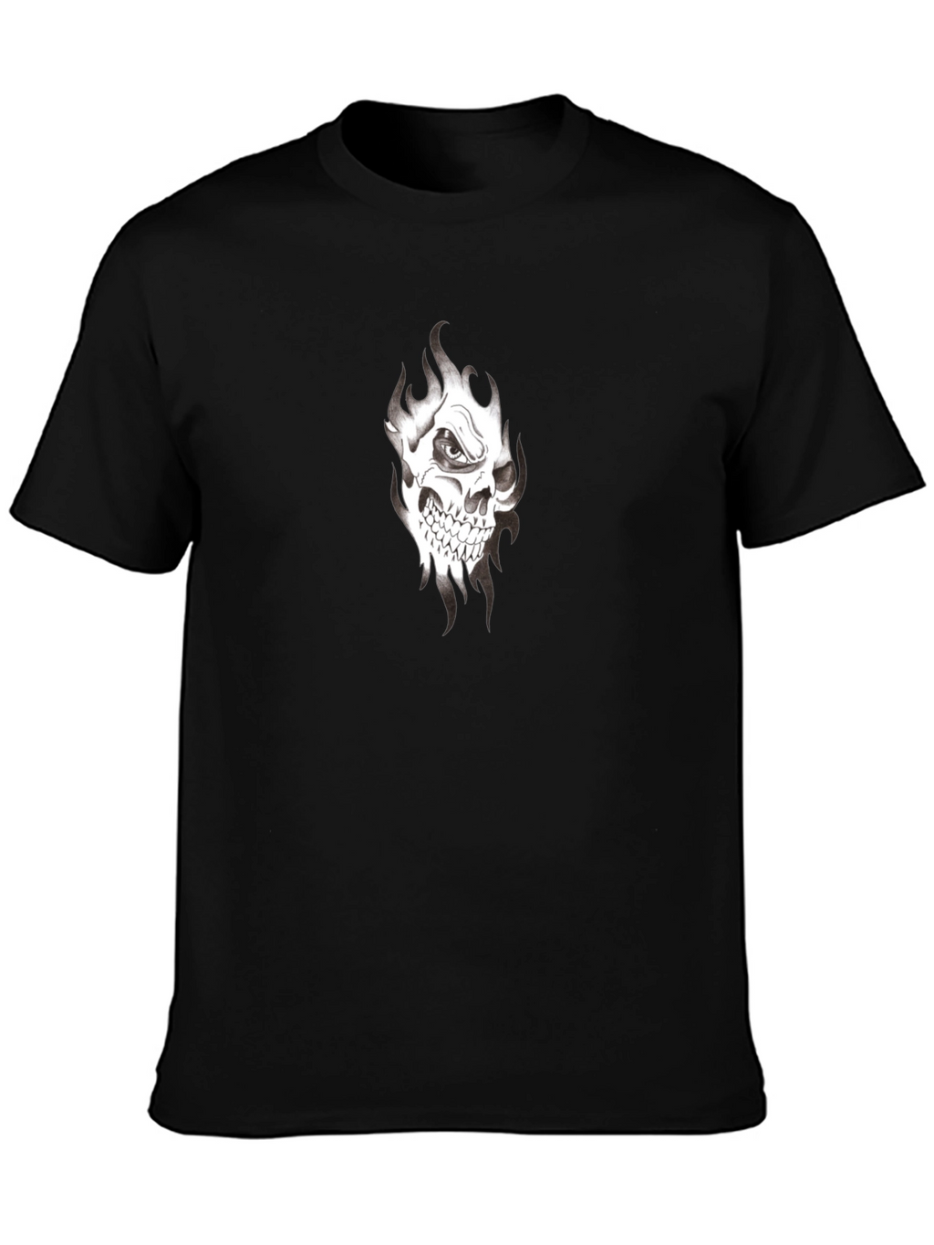 Mens Black Skull Graphic Tee