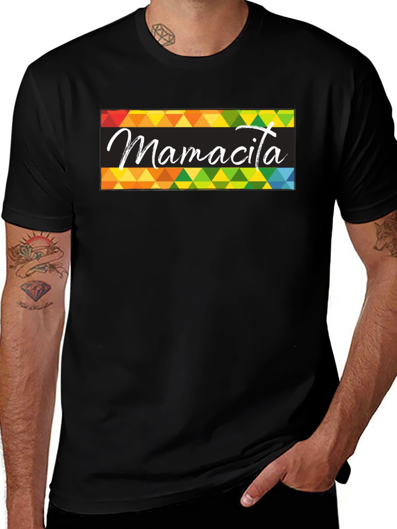 Mamacita Graphic Tee - Colorful Triangle Design