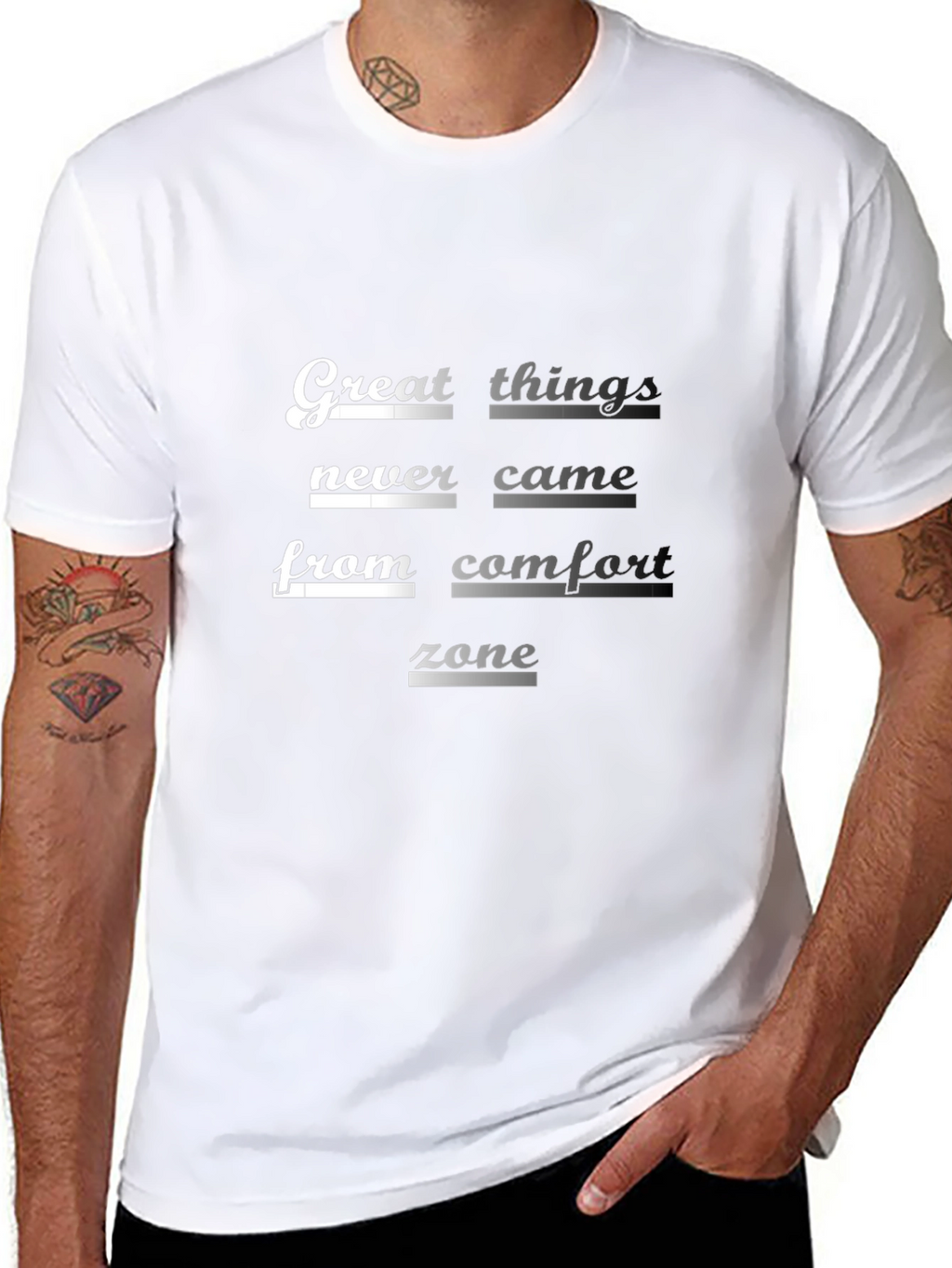 Inspirational Graphic Tee: Great Things Never Came...
