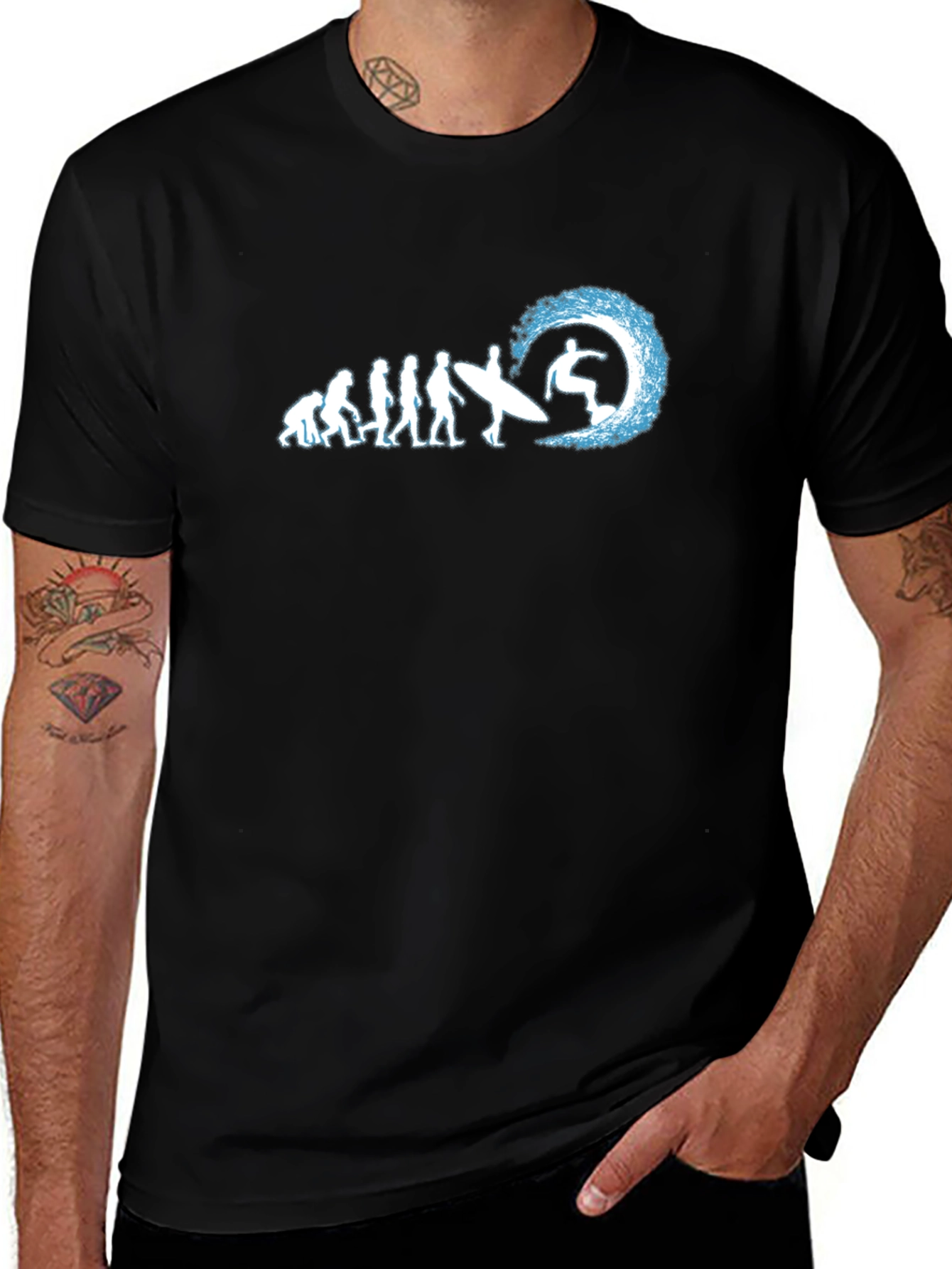 Evolution of Surfing Graphic T-Shirt