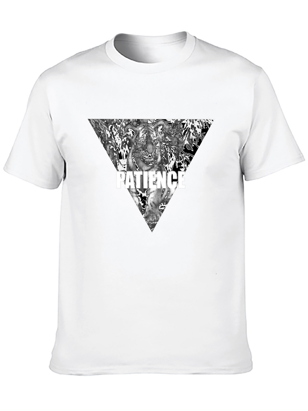 Mens Black Patience Tiger Graphic Tee
