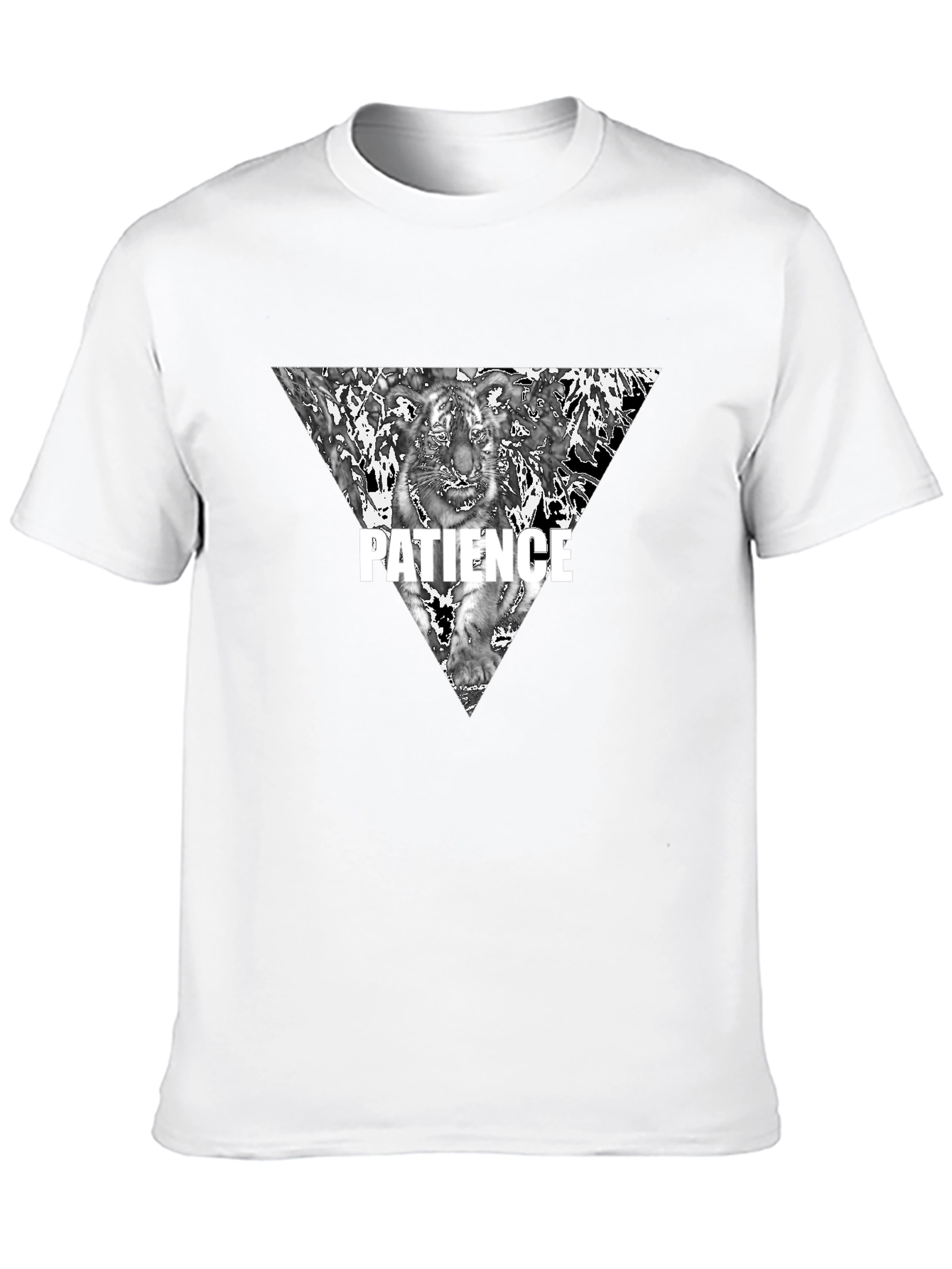 Mens Black Patience Tiger Graphic Tee