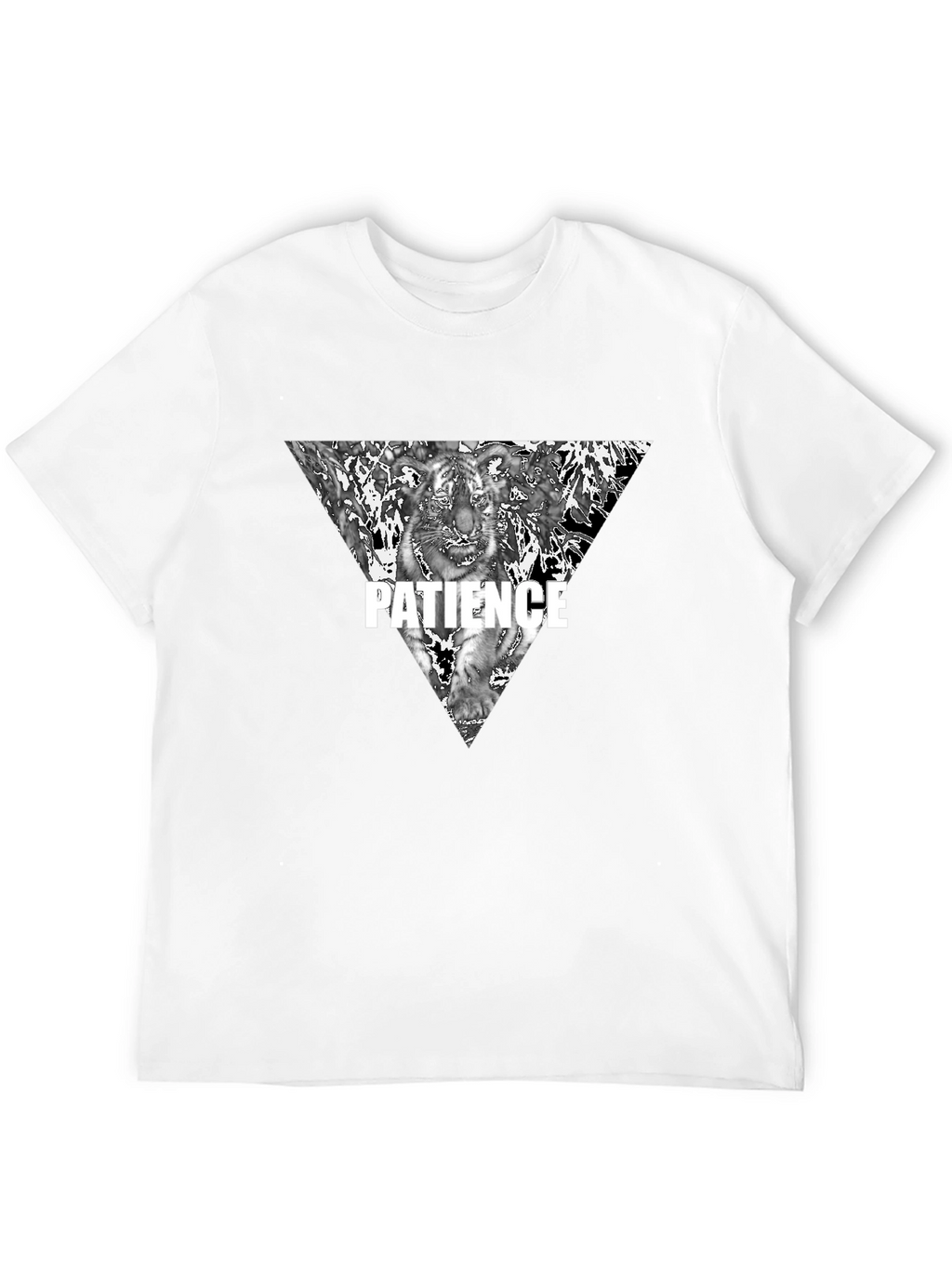 Mens Black Patience Tiger Graphic Tee